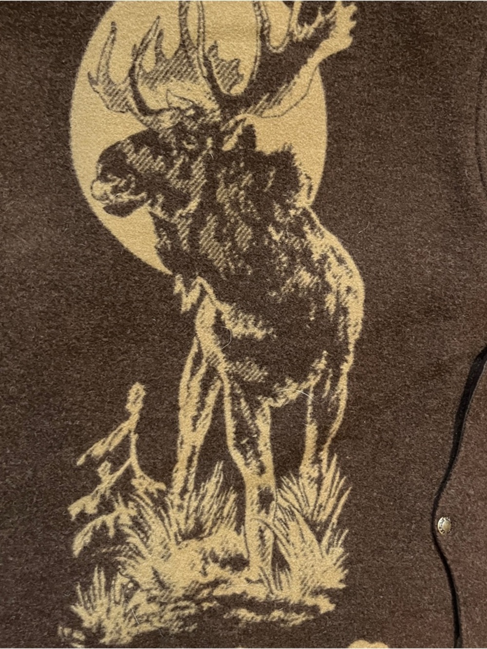 Filson moose jacquard heavyweight wool cruiser jacket brown button front Medium - Picture 11 of 12